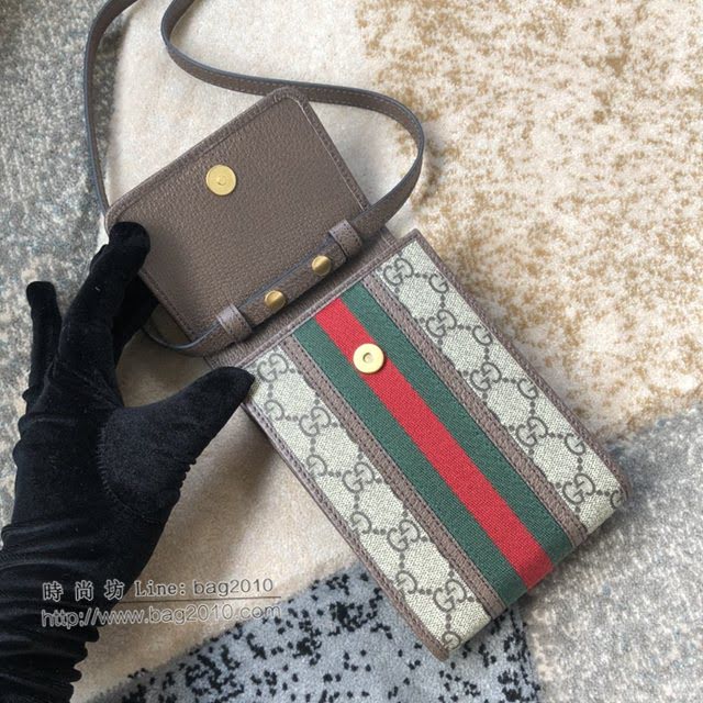Gucci原厂皮包包 古驰男女Ophidia磁力扣织带手机包 Gucci单肩斜挎包 625757  gdj1576